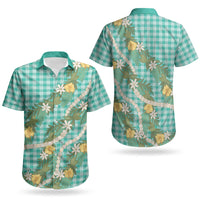 Aloha Puakenikeni Anthurium Pikake Lei Couples Matching Mermaid Dress and Hawaiian Shirt Marine Hawaiian Palaka Pattern LT9 - Polynesian Pride