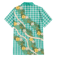 Aloha Puakenikeni Anthurium Pikake Lei Family Matching Tank Maxi Dress and Hawaiian Shirt Marine Hawaiian Palaka Pattern