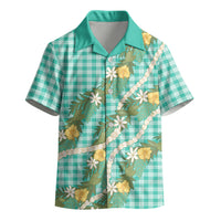 Aloha Puakenikeni Anthurium Pikake Lei Kid Hawaiian Shirt Marine Hawaiian Palaka Pattern LT9 - Polynesian Pride