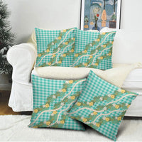 Aloha Puakenikeni Anthurium Pikake Lei Pillow Cover Marine Hawaiian Palaka Pattern