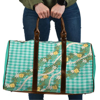 Aloha Puakenikeni Anthurium Pikake Lei Travel Bag Marine Hawaiian Palaka Pattern