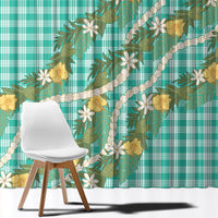 Aloha Puakenikeni Anthurium Pikake Lei Window Curtain Marine Hawaiian Palaka Pattern