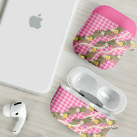 Aloha Puakenikeni Anthurium Pikake Lei AirPods Case Tropical Pink Hawaiian Palaka Pattern