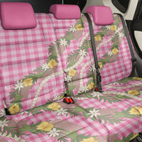 Aloha Puakenikeni Anthurium Pikake Lei Back Car Seat Cover Tropical Pink Hawaiian Palaka Pattern