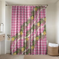 Aloha Puakenikeni Anthurium Pikake Lei Bathroom Set Tropical Pink Hawaiian Palaka Pattern