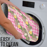 Aloha Puakenikeni Anthurium Pikake Lei Bathroom Set Tropical Pink Hawaiian Palaka Pattern