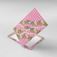 Aloha Puakenikeni Anthurium Pikake Lei Canvas Wall Art Tropical Pink Hawaiian Palaka Pattern