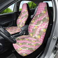 Aloha Puakenikeni Anthurium Pikake Lei Car Seat Cover Tropical Pink Hawaiian Palaka Pattern