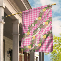 Aloha Puakenikeni Anthurium Pikake Lei Garden Flag Tropical Pink Hawaiian Palaka Pattern