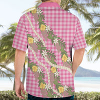 Aloha Puakenikeni Anthurium Pikake Lei Hawaiian Shirt Tropical Pink Hawaiian Palaka Pattern