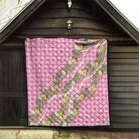 Aloha Puakenikeni Anthurium Pikake Lei Quilt Tropical Pink Hawaiian Palaka Pattern
