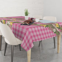 Aloha Puakenikeni Anthurium Pikake Lei Tablecloth Tropical Pink Hawaiian Palaka Pattern