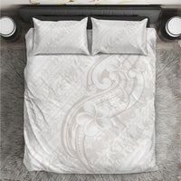 Hawaii Plumeria Lokelani Pikake Lei Bedding Set Sandy Beige Polynesian Tattoo