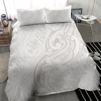 Hawaii Plumeria Lokelani Pikake Lei Bedding Set Sandy Beige Polynesian Tattoo