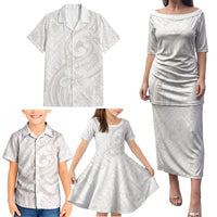 Hawaii Plumeria Lokelani Pikake Lei Family Matching Puletasi and Hawaiian Shirt Sandy Beige Polynesian Tattoo LT9 - Polynesian Pride