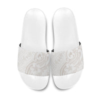 Hawaii Plumeria Lokelani Pikake Lei Slide Sandals Sandy Beige Polynesian Tattoo