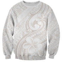 Hawaii Plumeria Lokelani Pikake Lei Sweatshirt Sandy Beige Polynesian Tattoo