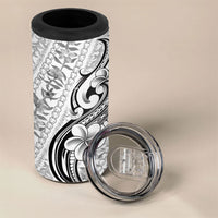 Hawaii Plumeria Lokelani Pikake Lei 4 in 1 Can Cooler Tumbler Ele'ele Polynesian Tattoo