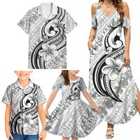 Hawaii Plumeria Lokelani Pikake Lei Family Matching Summer Maxi Dress and Hawaiian Shirt Ele'ele Polynesian Tattoo LT9 - Polynesian Pride