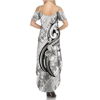 Hawaii Plumeria Lokelani Pikake Lei Family Matching Summer Maxi Dress and Hawaiian Shirt Ele'ele Polynesian Tattoo