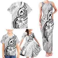 Hawaii Plumeria Lokelani Pikake Lei Family Matching Tank Maxi Dress and Hawaiian Shirt Ele'ele Polynesian Tattoo
