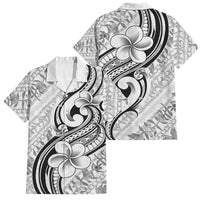 Hawaii Plumeria Lokelani Pikake Lei Family Matching Tank Maxi Dress and Hawaiian Shirt Ele'ele Polynesian Tattoo LT9 Dad's Shirt - Short Sleeve Black - Polynesian Pride