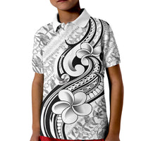 Hawaii Plumeria Lokelani Pikake Lei Kid Polo Shirt Ele'ele Polynesian Tattoo