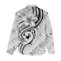 Hawaii Plumeria Lokelani Pikake Lei Women Casual Shirt Ele'ele Polynesian Tattoo