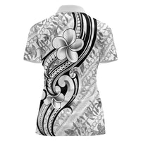Hawaii Plumeria Lokelani Pikake Lei Women Polo Shirt Ele'ele Polynesian Tattoo