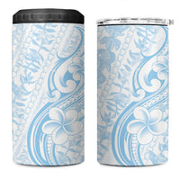 Hawaii Plumeria Lokelani Pikake Lei 4 in 1 Can Cooler Tumbler Uliuli Polynesian Tattoo
