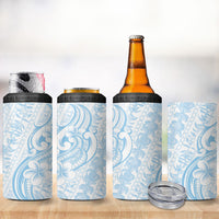Hawaii Plumeria Lokelani Pikake Lei 4 in 1 Can Cooler Tumbler Uliuli Polynesian Tattoo