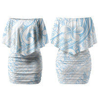 Hawaii Plumeria Lokelani Pikake Lei Couples Matching Off Shoulder Short Dress and Hawaiian Shirt Uliuli Polynesian Tattoo LT9 - Polynesian Pride
