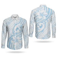 Hawaii Plumeria Lokelani Pikake Lei Couples Matching Summer Maxi Dress and Long Sleeve Button Shirt Uliuli Polynesian Tattoo LT9 - Polynesian Pride