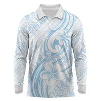 Hawaii Plumeria Lokelani Pikake Lei Long Sleeve Polo Shirt Uliuli Polynesian Tattoo