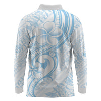 Hawaii Plumeria Lokelani Pikake Lei Long Sleeve Polo Shirt Uliuli Polynesian Tattoo