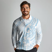Hawaii Plumeria Lokelani Pikake Lei Long Sleeve Polo Shirt Uliuli Polynesian Tattoo