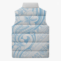 Hawaii Plumeria Lokelani Pikake Lei Sleeveless Puffer Jacket Uliuli Polynesian Tattoo