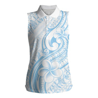 Hawaii Plumeria Lokelani Pikake Lei Women Sleeveless Polo Shirt Uliuli Polynesian Tattoo