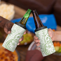 Hawaii Plumeria Lokelani Pikake Lei 4 in 1 Can Cooler Tumbler Oma'oma'o Polynesian Tattoo