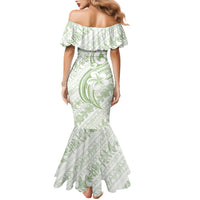 Hawaii Plumeria Lokelani Pikake Lei Family Matching Mermaid Dress and Hawaiian Shirt Oma'oma'o Polynesian Tattoo