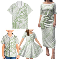 Hawaii Plumeria Lokelani Pikake Lei Family Matching Puletasi and Hawaiian Shirt Oma'oma'o Polynesian Tattoo LT9 - Polynesian Pride
