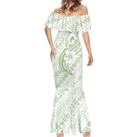 Hawaii Plumeria Lokelani Pikake Lei Mermaid Dress Oma'oma'o Polynesian Tattoo