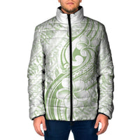 Hawaii Plumeria Lokelani Pikake Lei Padded Jacket Oma'oma'o Polynesian Tattoo