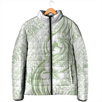 Hawaii Plumeria Lokelani Pikake Lei Padded Jacket Oma'oma'o Polynesian Tattoo