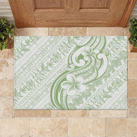Hawaii Plumeria Lokelani Pikake Lei Rubber Doormat Oma'oma'o Polynesian Tattoo