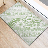Hawaii Plumeria Lokelani Pikake Lei Rubber Doormat Oma'oma'o Polynesian Tattoo