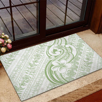 Hawaii Plumeria Lokelani Pikake Lei Rubber Doormat Oma'oma'o Polynesian Tattoo