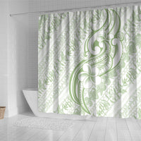 Hawaii Plumeria Lokelani Pikake Lei Shower Curtain Oma'oma'o Polynesian Tattoo