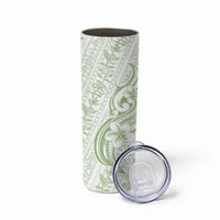 Hawaii Plumeria Lokelani Pikake Lei Skinny Tumbler Oma'oma'o Polynesian Tattoo