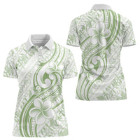 Hawaii Plumeria Lokelani Pikake Lei Women Polo Shirt Oma'oma'o Polynesian Tattoo